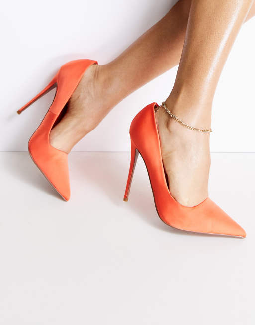 ASOS DESIGN Passion Pumps in Orange mit Stiletto Absatz ASOS