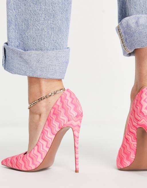 ASOS DESIGN - Passion - Scarpe décolleté con tacco a spillo rosa con stampa, 2 di 4