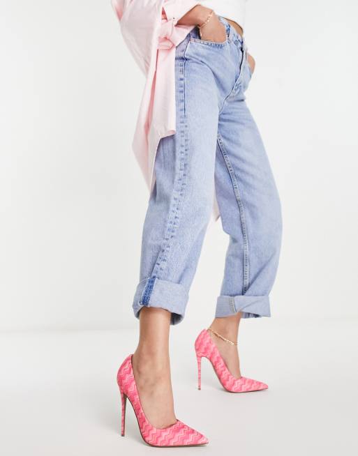 ASOS DESIGN - Passion - Scarpe décolleté con tacco a spillo rosa con stampa, 3 di 4