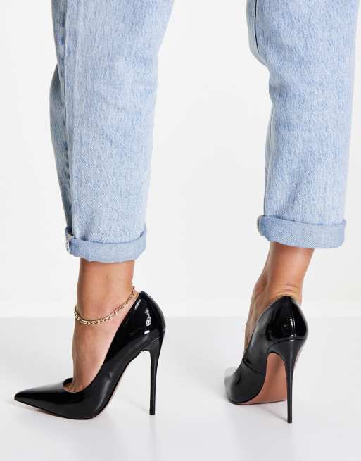 Asos black shop court shoes