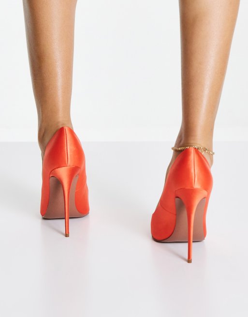 ASOS DESIGN Passion stiletto court shoes in orange