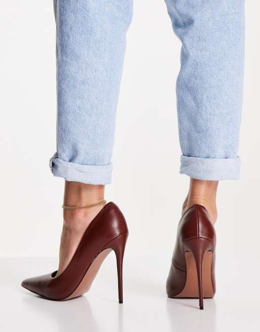 ASOS DESIGN Passion stiletto pumps in chocolate, 2 of 4