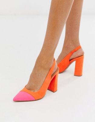 scarpe arancioni tacco