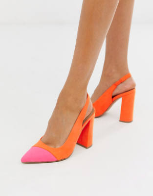 orange colour heels