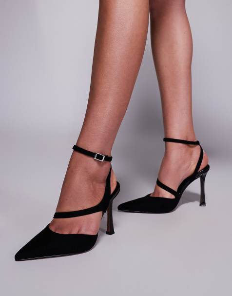 ASOS DESIGN - Past - Scarpe con tacco alto in camoscio sintetico nero - view 1