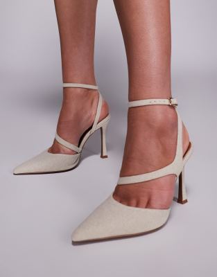 ASOS DESIGN - Past - Schuhe in Natur mit hohem Absatz-Neutral