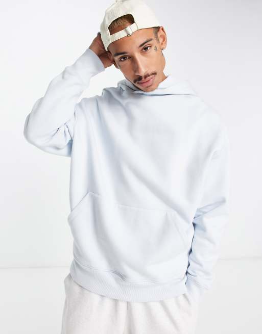 ASOS DESIGN - Pastelblå oversized hættetrøje i kraftigt stof