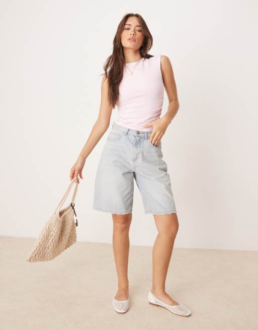 ASOS DESIGN – Pastellrosa, ryschat linne i polyamid med öppen rygg, 3 av 4