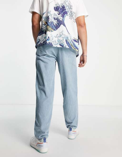 ASOS DESIGN – Pastelowoniebieskie luźne spodnie ze sztruksu, 3 z 4
