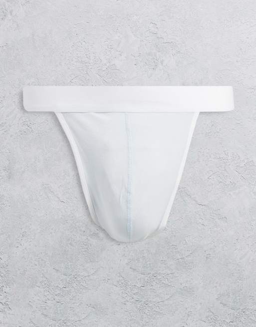 ASOS DESIGN – Pastelowoniebieskie stringi z kontrastową gumką