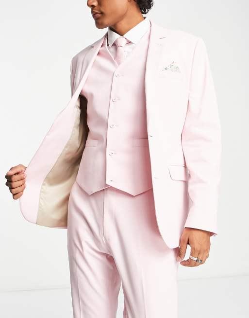 ASOS DESIGN – Pasteloworóżowa marynarka o obcisłym kroju