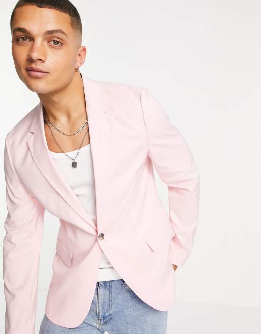 ASOS DESIGN – Pasteloworóżowa marynarka o obcisłym kroju