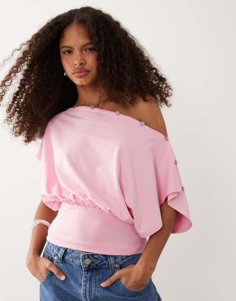 ASOS DESIGN – Pasteloworóżowy top zapinany na guziki - view 1