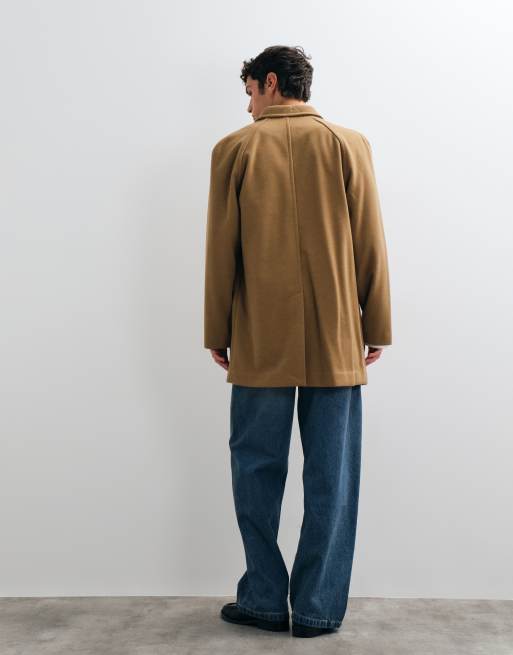 ASOS DESIGN płaszcz o wyglądzie wełny w kolorze camel, 3 z 5