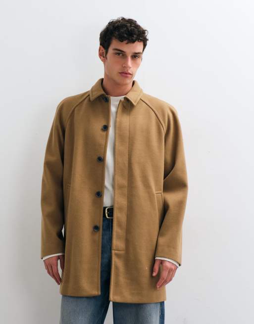 ASOS DESIGN płaszcz o wyglądzie wełny w kolorze camel, 5 z 5