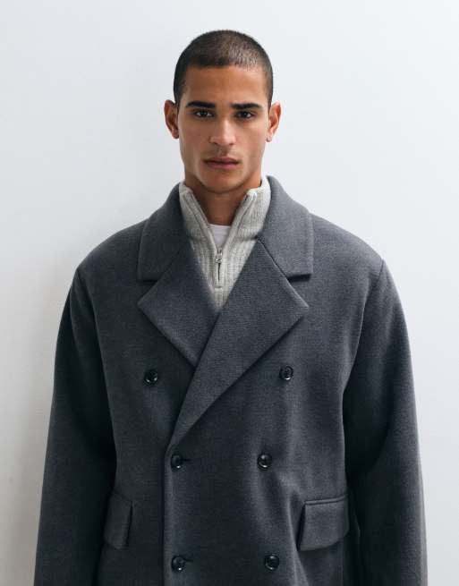 ASOS DESIGN płaszcz oversize o wyglądzie wełny w kolorze charcoal, 2 z 5