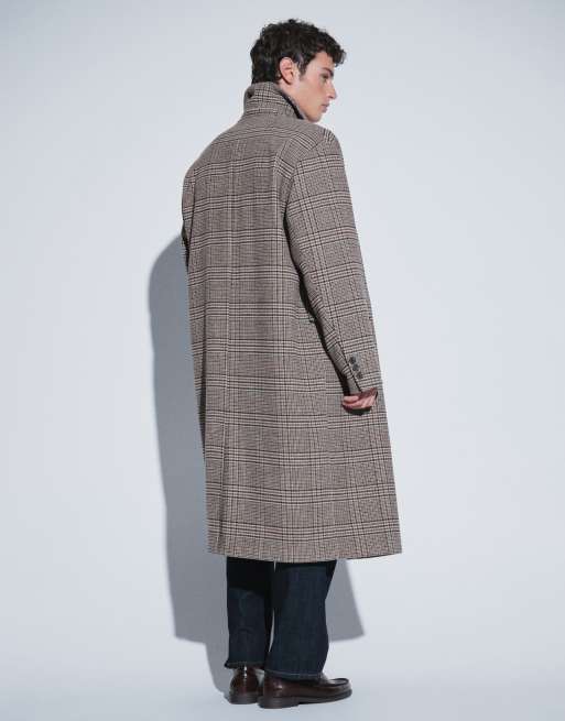 ASOS DESIGN płaszcz oversize w brązową kratę, 3 z 6