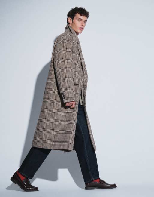 ASOS DESIGN płaszcz oversize w brązową kratę, 6 z 6