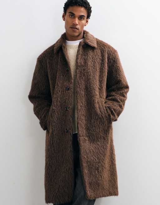 ASOS DESIGN płaszcz typu faux-fur w brązowym kolorze, 2 z 5