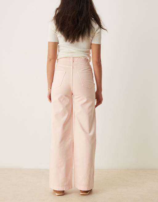 ASOS DESIGN patch pocket jean in washed pink, 3 of 5