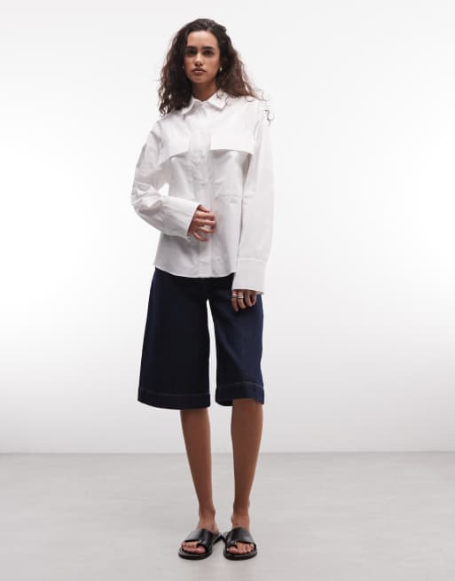 ASOS DESIGN patch pocket utility shirt in white, 2 of 4