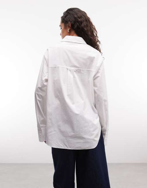 ASOS DESIGN patch pocket utility shirt in white, 4 of 4