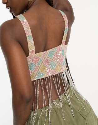 embellished crop top asos
