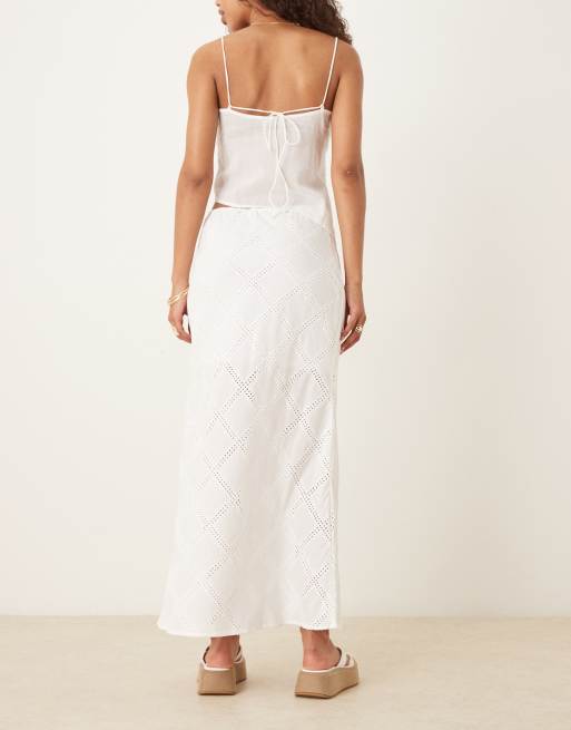 ASOS DESIGN - Patchwork maxi rok in wit, 4 van 5