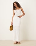 [ASOS DESIGN] ASOS DESIGN patchwork maxi skirt in white 6 white