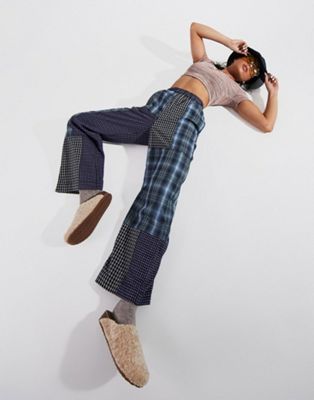 ASOS DESIGN patchwork pull on trouser in multi check