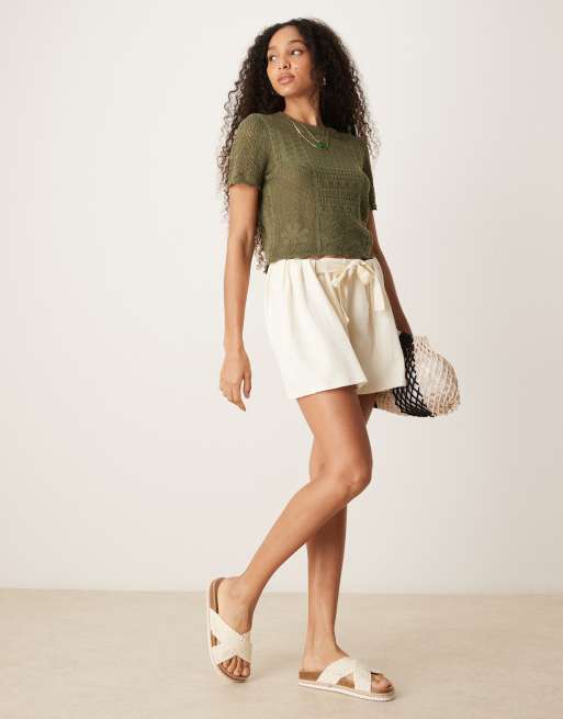 ASOS DESIGN patchwork stitch interest knitted t-shirt, 4 of 4