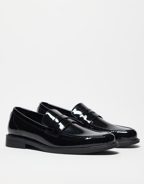 asos black dress shoes Men's Black Patent Leather Oxford Shoes with Sleek Cap Toe and Glossy –  Wessi main image 0