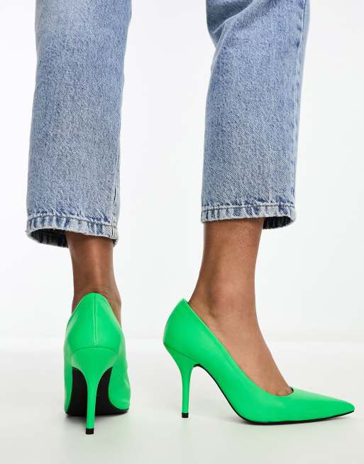 ASOS DESIGN - Patience - Scarpe décolleté in pelle premium verdi, 2 di 4