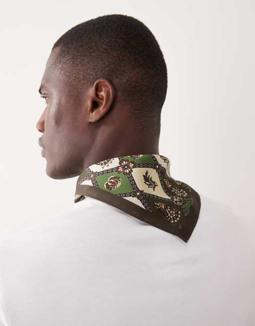 ASOS DESIGN patterned satin headscarf in multi, 2 of 3