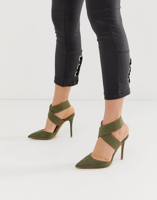 Khaki sales high heels