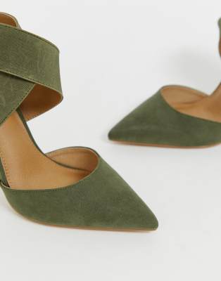 khaki shoes heels