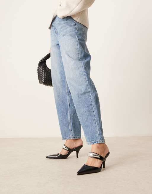 ASOS DESIGN Payback high heeled mules in black, 2 of 4