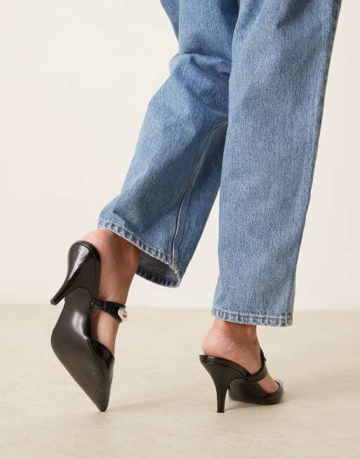 ASOS DESIGN Payback high heeled mules in black, 3 of 4
