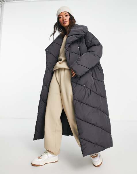 Dark grey winter hot sale coat womens