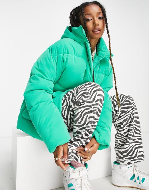 Asos green puffer jacket online