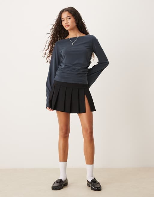 ASOS DESIGN peachskin modal cinched side top