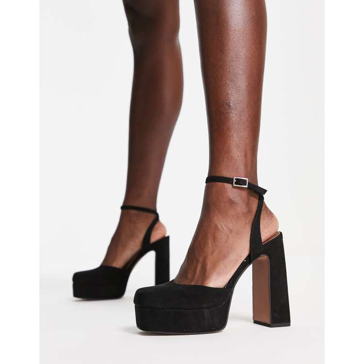 ASOS DESIGN Peaked platform high heeled shoes in black ASOS