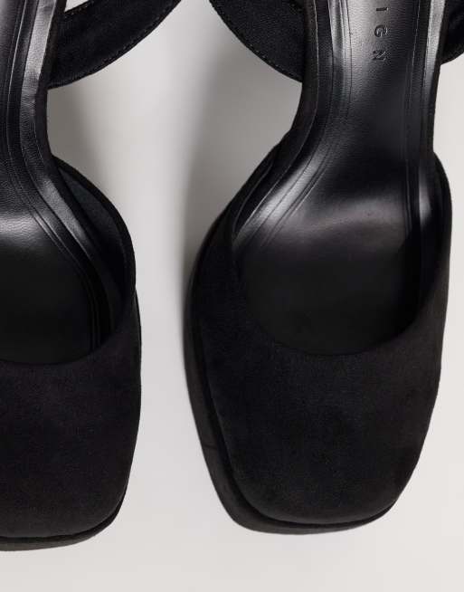 ASOS DESIGN Peaked platform high heeled shoes in black, 3 of 4