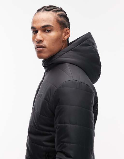 ASOS DESIGN peakMAX™ hooded liner jacket in black, 4 of 5