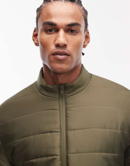 ASOS DESIGN peakMAX™ liner jacket in khaki green, 4 of 5