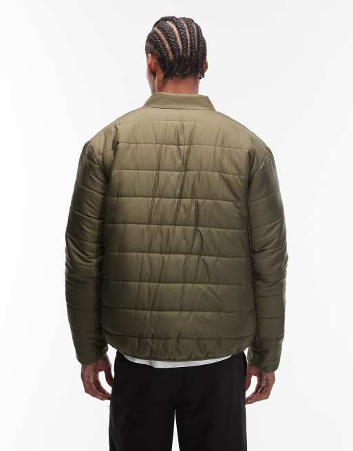 ASOS DESIGN peakMAX™ liner jacket in khaki, 3 of 5