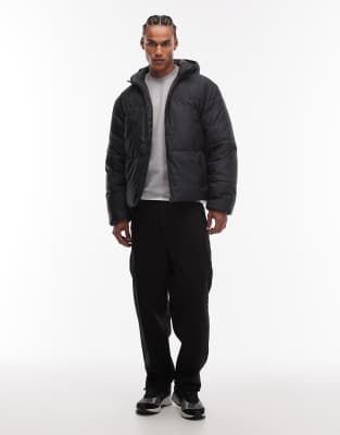 Asos Design Peakmax™ Puffer Jacket In Black