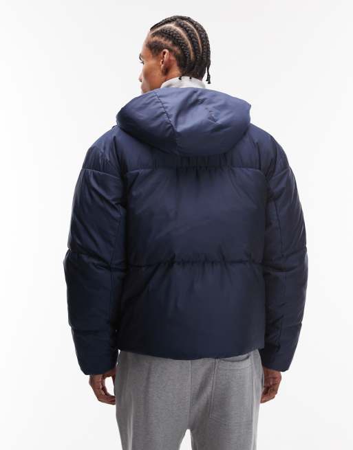 ASOS DESIGN peakMAX™ puffer jacket in navy, 3 of 5