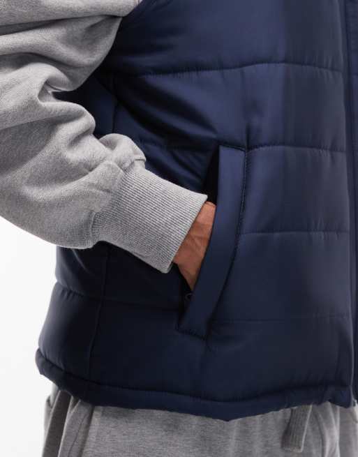 ASOS DESIGN peakMAX™ quilted gilet in navy, 5 of 5