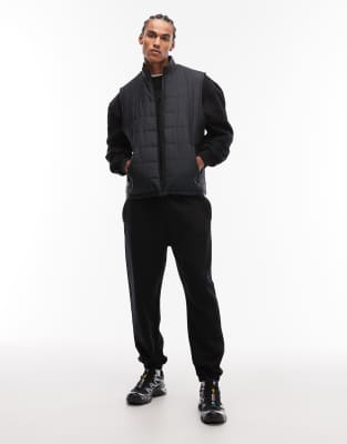 Asos Design Peakmax™ Quilted Vest In Black